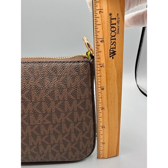 Michael Kors Meadow Green Empire Contrast Medium Chain Pouchette Shoulder Bag - Picture 15 of 16